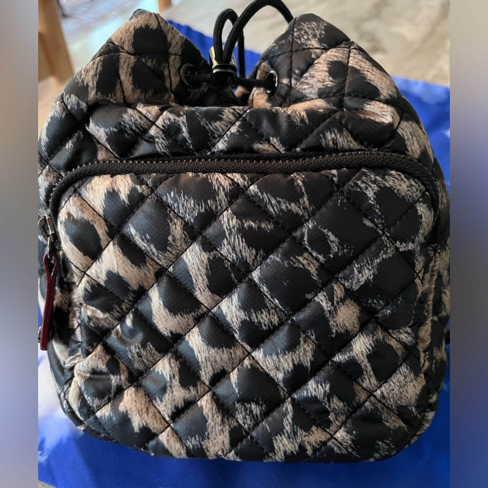 MZ Wallace Quilted Black and White Mini Drawstring Crossbody Bag - Picture 2 of 4